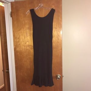 Black Jumper Style Cross Back Dress *Mermaid hem*